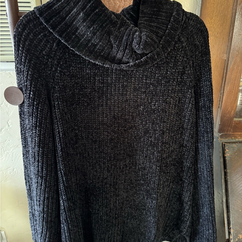 Lucky Brand Charcoal Cowl Neck Sweater